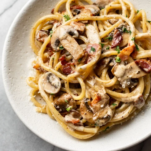 Creamy Bacon And Mushroom Pasta Image