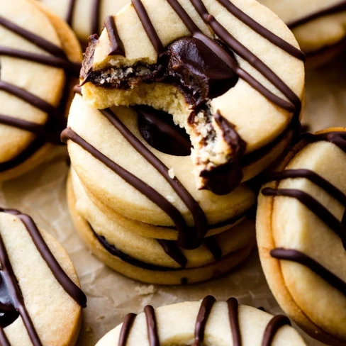 Striped Fudge Cookie Sandwiches Image