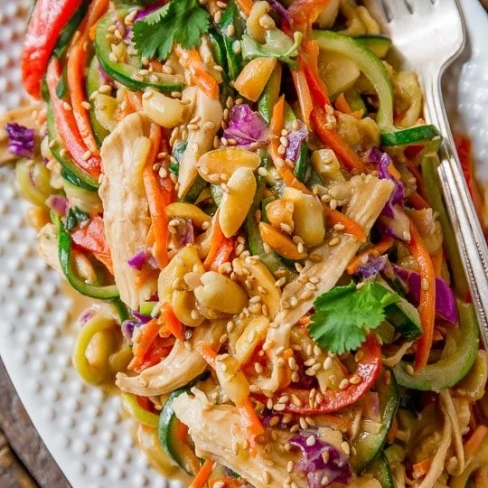 Peanut Chicken Zucchini Noodles Image