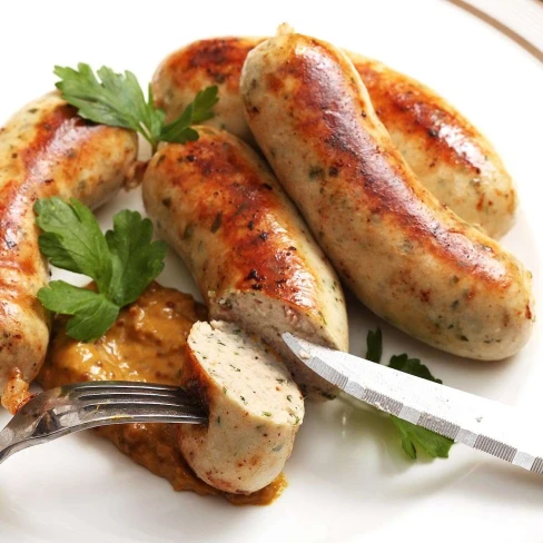 Turkey Weisswurst (White German-Style Sausage With Lemon, Nutmeg, and Parsley) Recipe Image