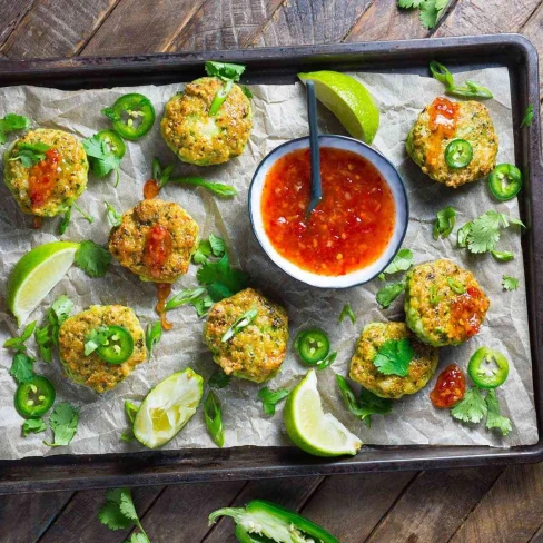 Thai-Style Shrimp Cakes With Sweet Chili Dipping Sauce Recipe Image