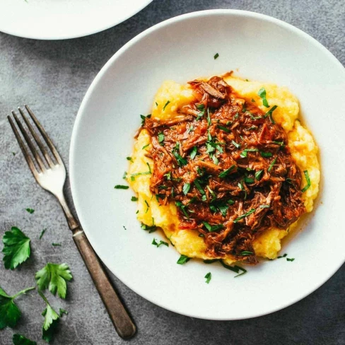 Crockpot Braised Beef Ragu With Polenta Image