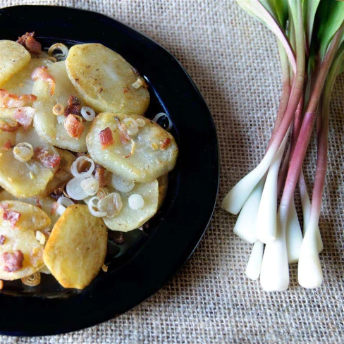 Fried Potatoes With Bacon And Ramps Image