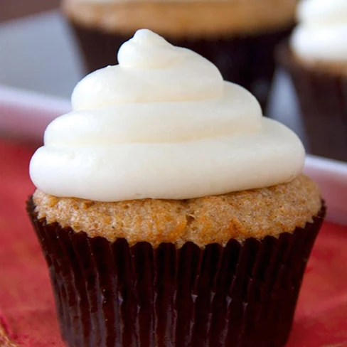 Carrot Cake Cupcakes With Lemon Cream Cheese Frosting Image