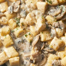 Easy Ricotta Gnocchi with creamy mushroom sauce Recipe Page