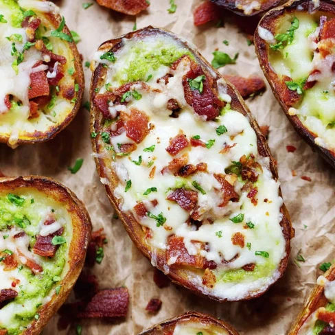 Cheesy Bacon &amp; Kale Potato Skins Image