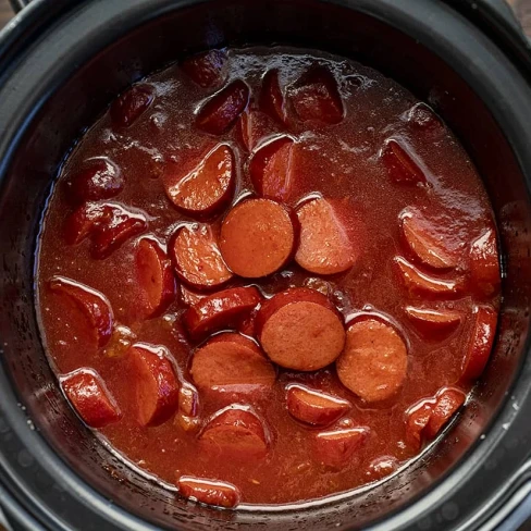 Slow Cooker Bourbon Glazed Kielbasa Image