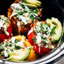 Quinoa Black Bean Crockpot Stuffed Peppers Recipe Page