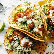 Spicy Shrimp Tacos with Garlic Cilantro Lime Slaw Recipe Page