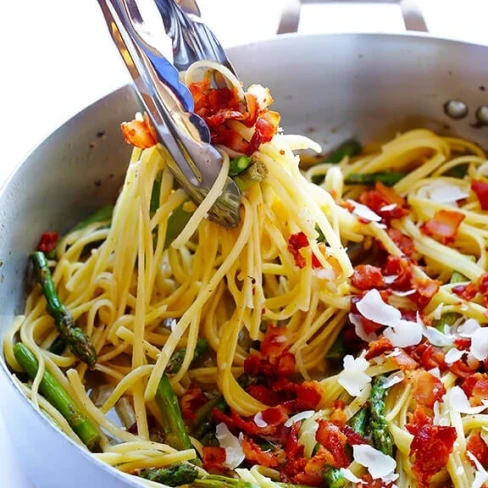 5-Ingredient Bacon Asparagus Pasta Image