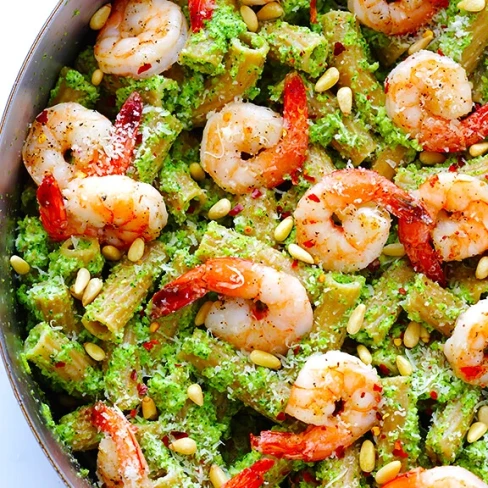 Shrimp Pasta with Broccoli Pesto Image