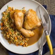 Roast Chicken With Warm Fregola And Butternut Squash Salad Recipe Recipe Page