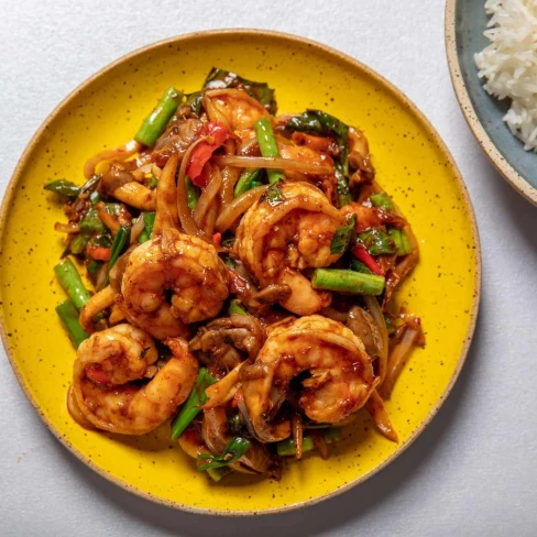 Goong Pad Nam Prik Pao (Thai Stir-Fried Shrimp With Chile Jam) Image