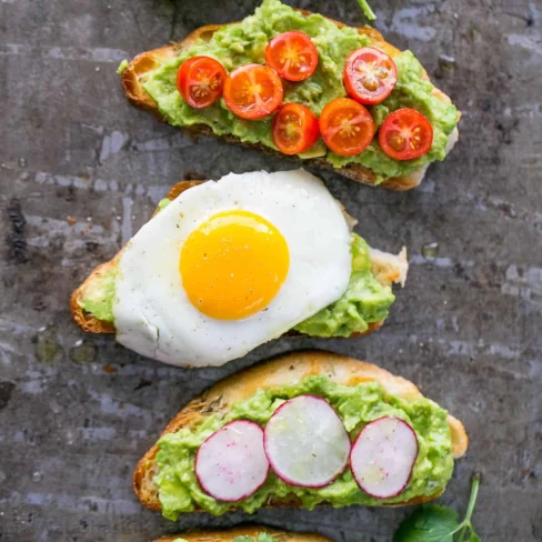 Open Faced Avocado Spread Sandwiches Image