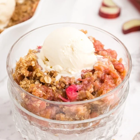 Rhubarb Crisp with Oatmeal Streusel Image