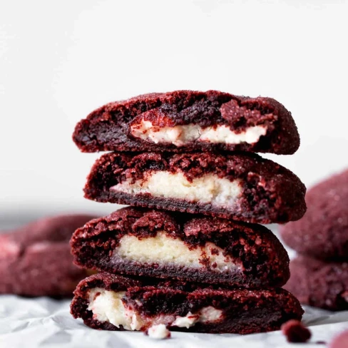 Cream Cheese Stuffed Red Velvet Cookies Image