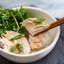 Juicy And Tender Poached Chicken With Watercress And Miso Dressing Recipe Page