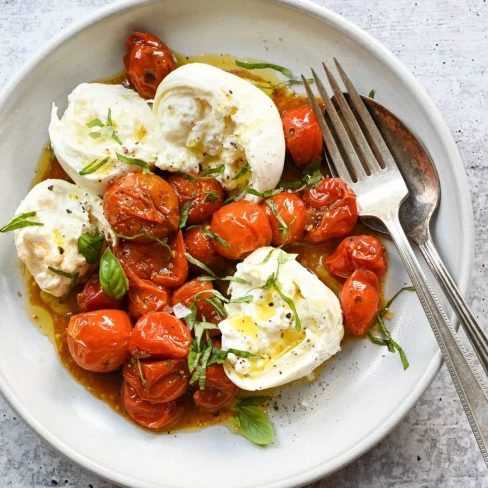 Slow-Roasted Cherry Tomatoes &amp; Burrata Image