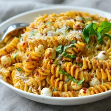 Pasta with Sun-Dried Tomatoes &amp; Mozzarella Pearls Recipe Page