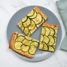 Zucchini Tart With Cream Cheese, Mozzarella, and Thyme Recipe Page