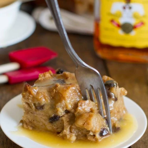 Bread Pudding With Hot Butter Rum Sauce Image