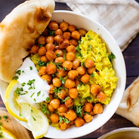 Turmeric Coconut Rice &amp; Crispy Chickpeas Image