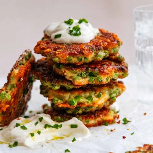 Crispy pea fritters - great emergency meal! Image