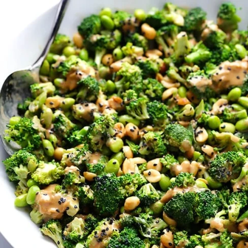 Asian Broccoli Salad with Peanut Sauce Image