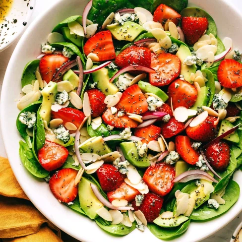 Strawberry Avocado Spinach Salad with Poppyseed Dressing Image