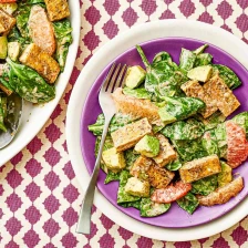 Tofu and Kale Salad With Avocado, Grapefruit, and Miso-Tahini Dressing Recipe Page