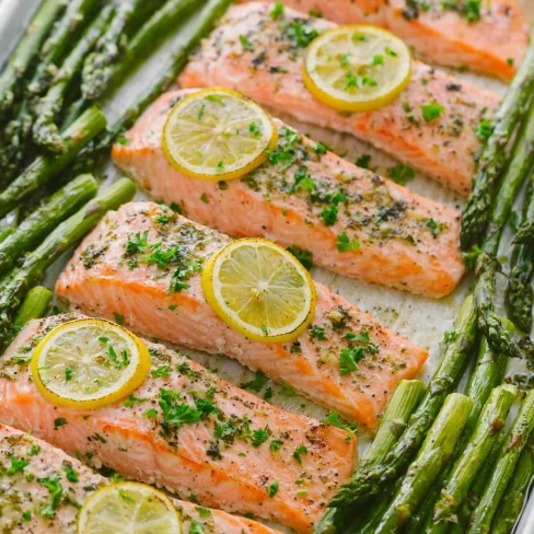 One-Pan Salmon Asparagus Recipe (VIDEO) Image