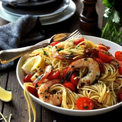 Shrimp / Prawn Pasta with Lemon Image