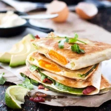 Whole Egg, Bacon and Avocado Quesadilla Recipe Page