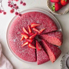 Vegan Strawberry Cake (Gluten Free + 6 Ingredients) Recipe Page