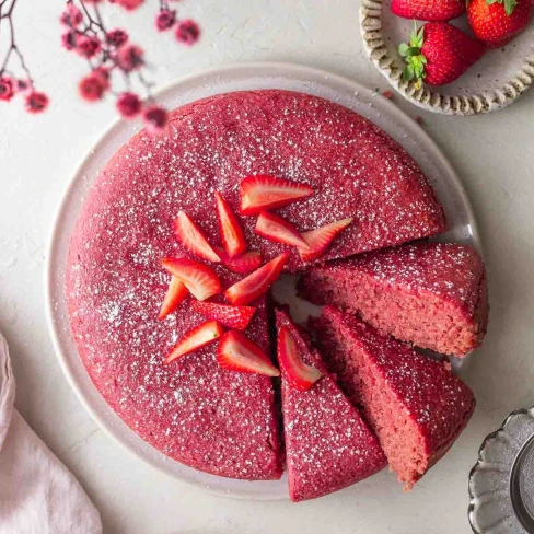 Vegan Strawberry Cake (Gluten Free + 6 Ingredients) Image