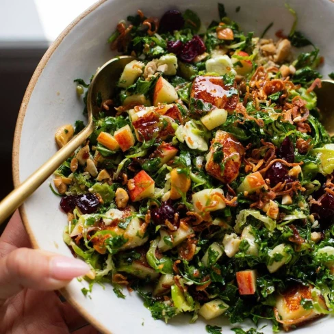 Kale Apple Salad with Crispy Shallots Image