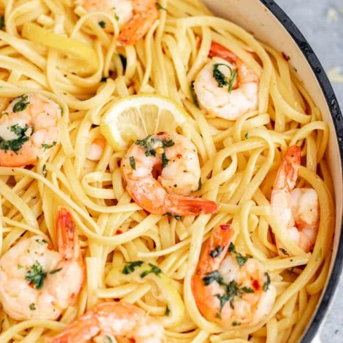 15 Minute Garlic Shrimp Linguine Image