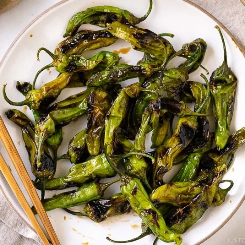 Blistered Shishito Peppers with Ginger Soy Sauce Image