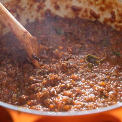 Vegan Seitan and Mushroom Ragù Bolognese Recipe Image