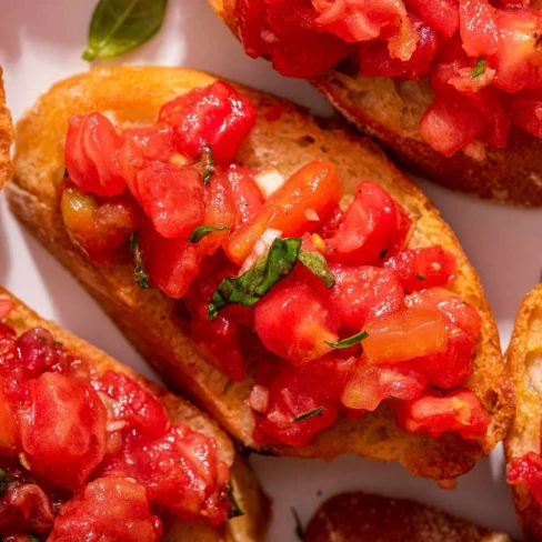 Bruschetta With Tomato And Basil Image