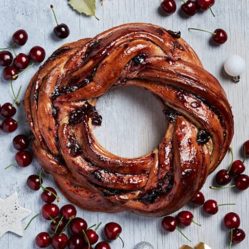 Candied Ginger and Cherry Christmas Wreath Image