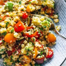 Corn, Avocado, and Quinoa Salad with Marinated Tomatoes Recipe Page