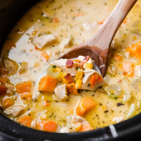 Slow Cooker Creamy Chicken &amp; Corn Soup Image