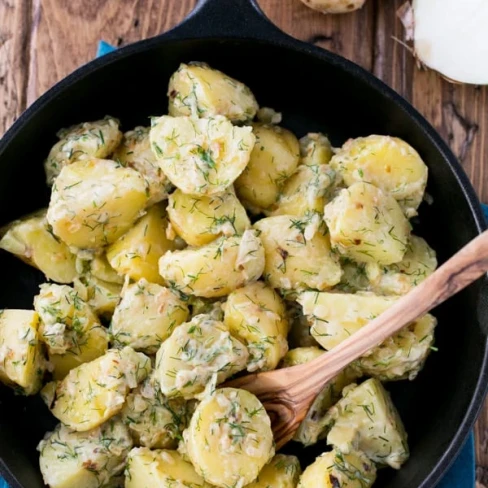 New Potatoes in a Garlic Cream Sauce Image