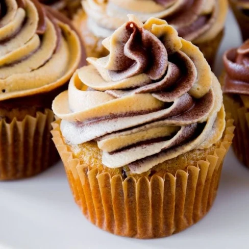 Banana Cupcakes with Chocolate Peanut Butter Frosting Image