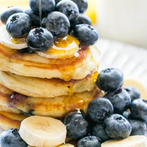 Sour Cream Blueberry Pancakes Recipe Image