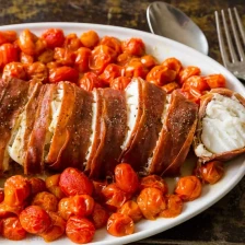 Baked Cod Wrapped in Prosciutto with Cherry Tomatoes Recipe Page