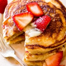 Strawberry Buttermilk Pancakes with Honey Butter Recipe Page