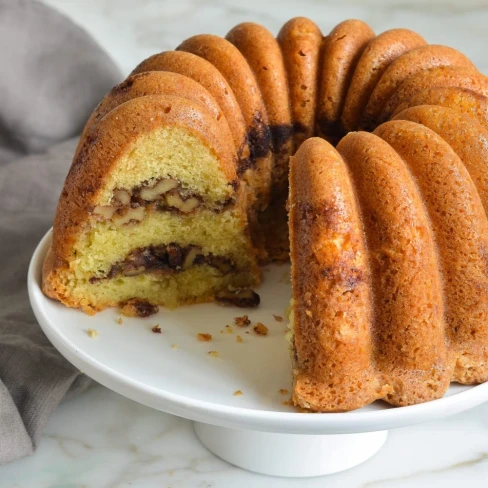 Sour Cream Coffee Cake with Cinnamon-Walnut Swirl Image