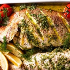 Whole Baked Fish – Herb-stuffed with Garlic &amp; Dill Butter Sauce Recipe Page